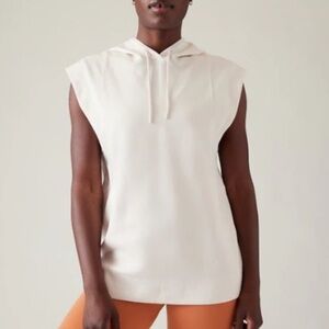 ATHLETA Sundown Sweatshirt Tank in Magnolia White